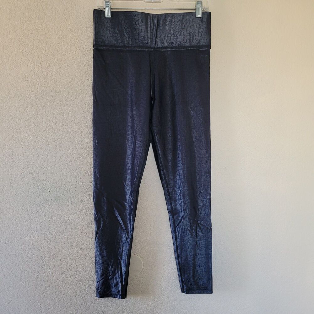 CARBON38 High Rise Croc Takara Shine Black Leggings 26" Size XL